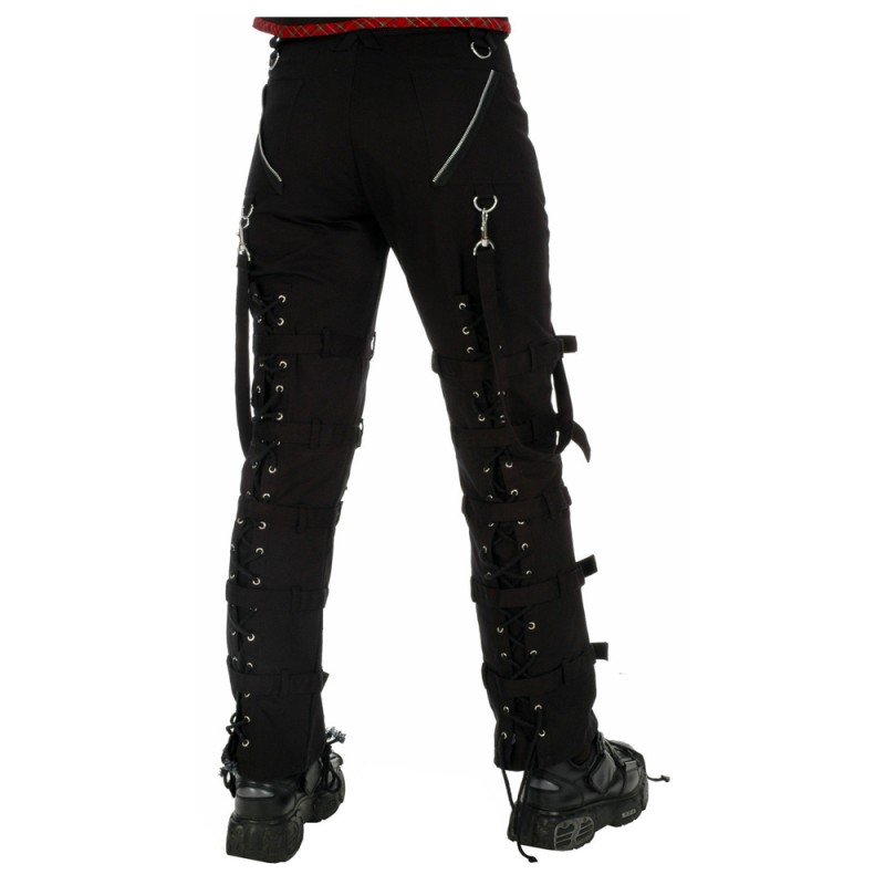 Men Gothic Pant Punk Cyber Black Buckle Trouser D Rings Pant